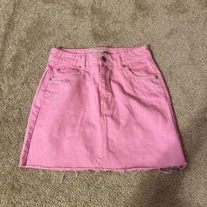pink demin skirt